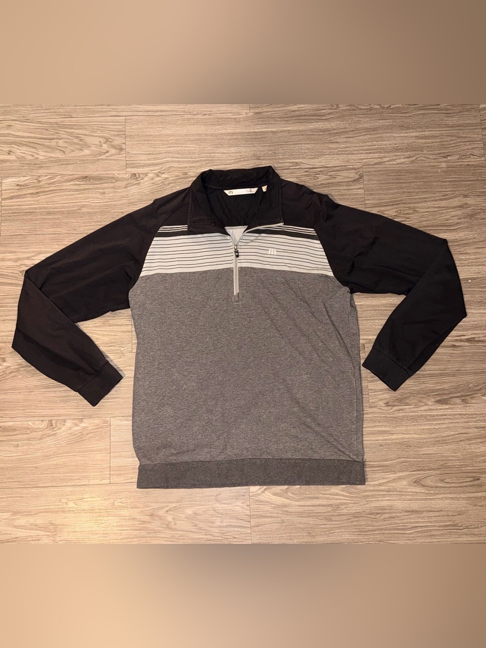 Travis Mathew 1/4 Zip Sweatshirt Mens Grey Long Sleeve Lightweight Sz XL
